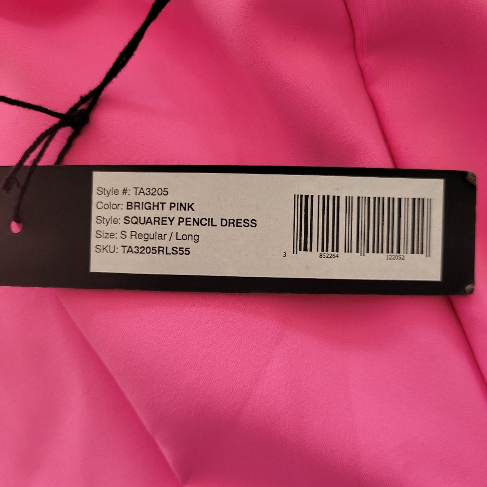 Pink Square-Neck Bodycon Dress - Picture 5 of 8